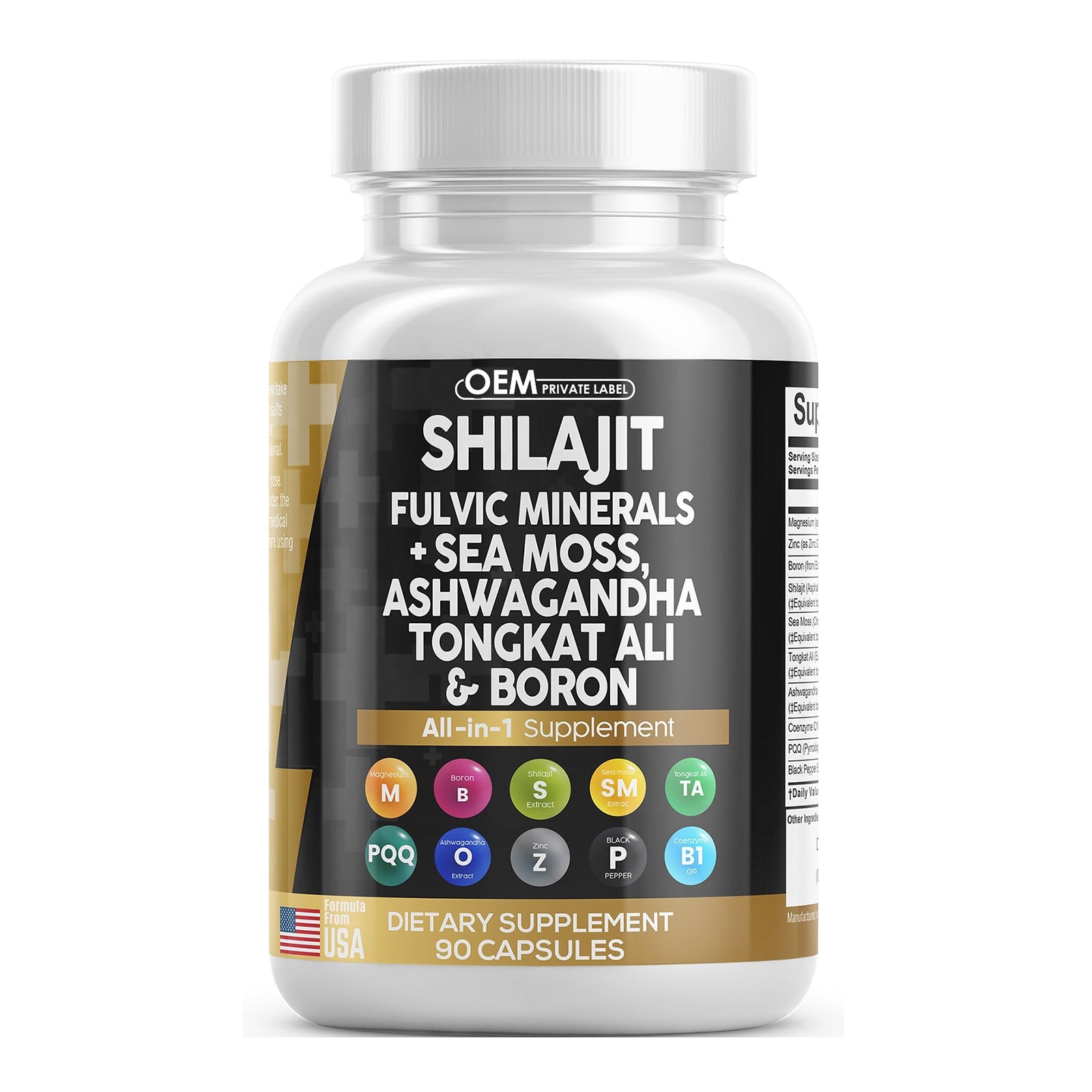 Shilajit Supplement for Men with Ashwagandha Multivitamin (90ct)