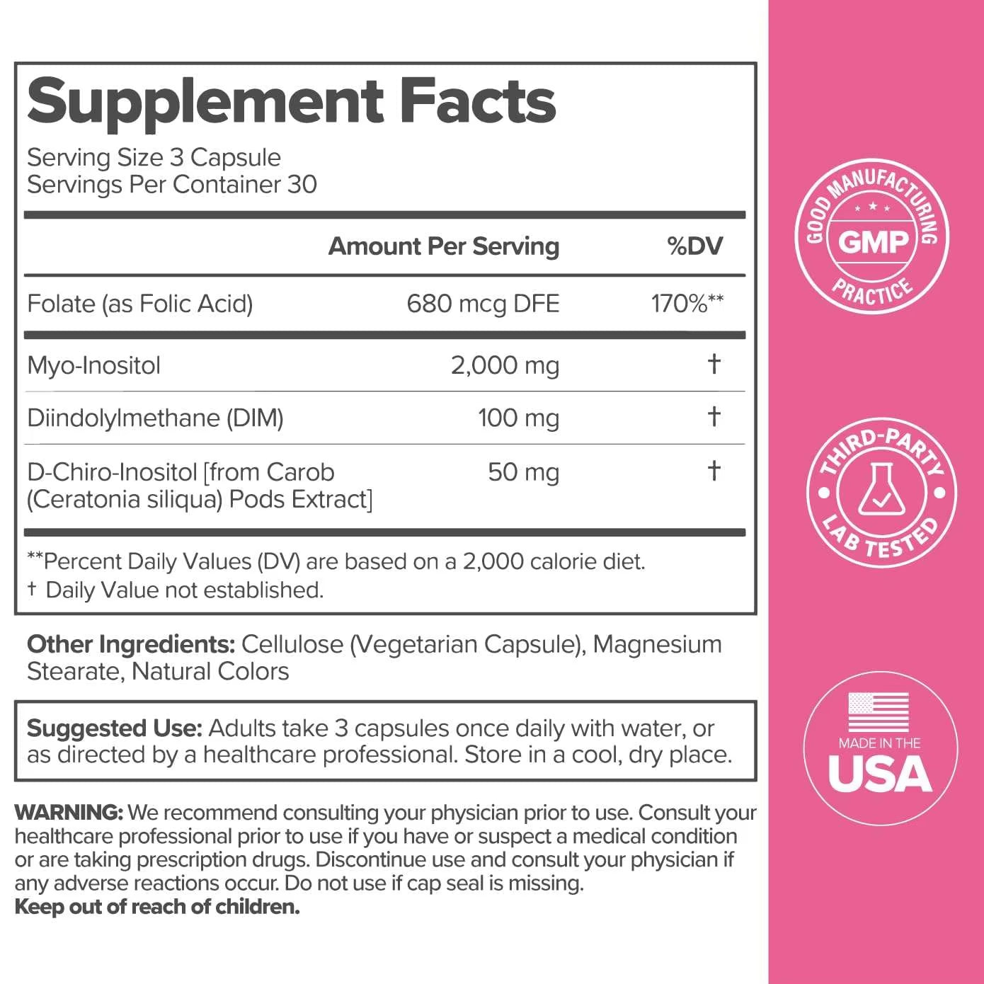 Vaginal Probiotics for Women pH Balance with Prebiotics & Lactobacillus Probiotic Blend