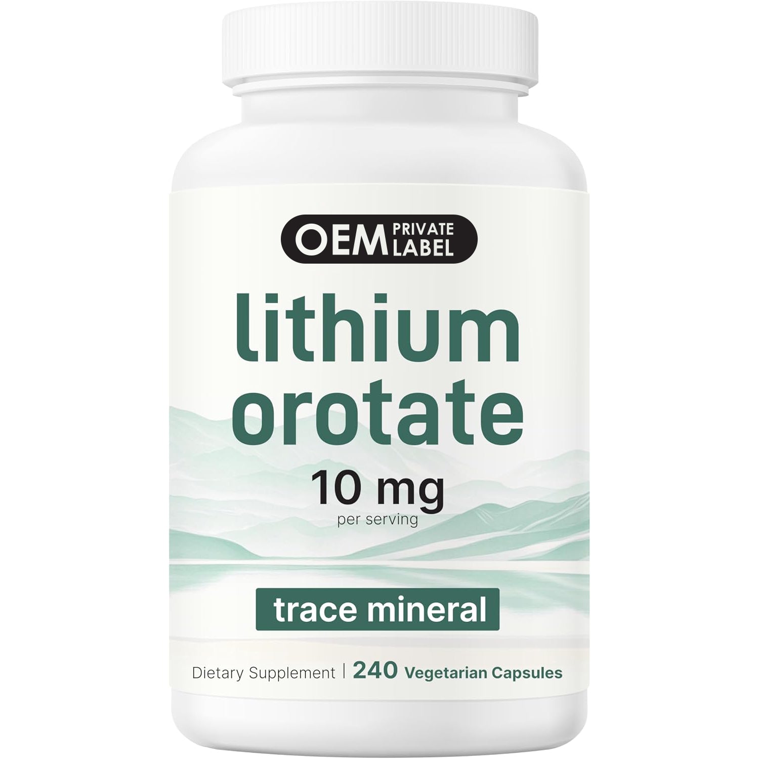Lithium Orotate 10mg, 240 Veggie Capsules