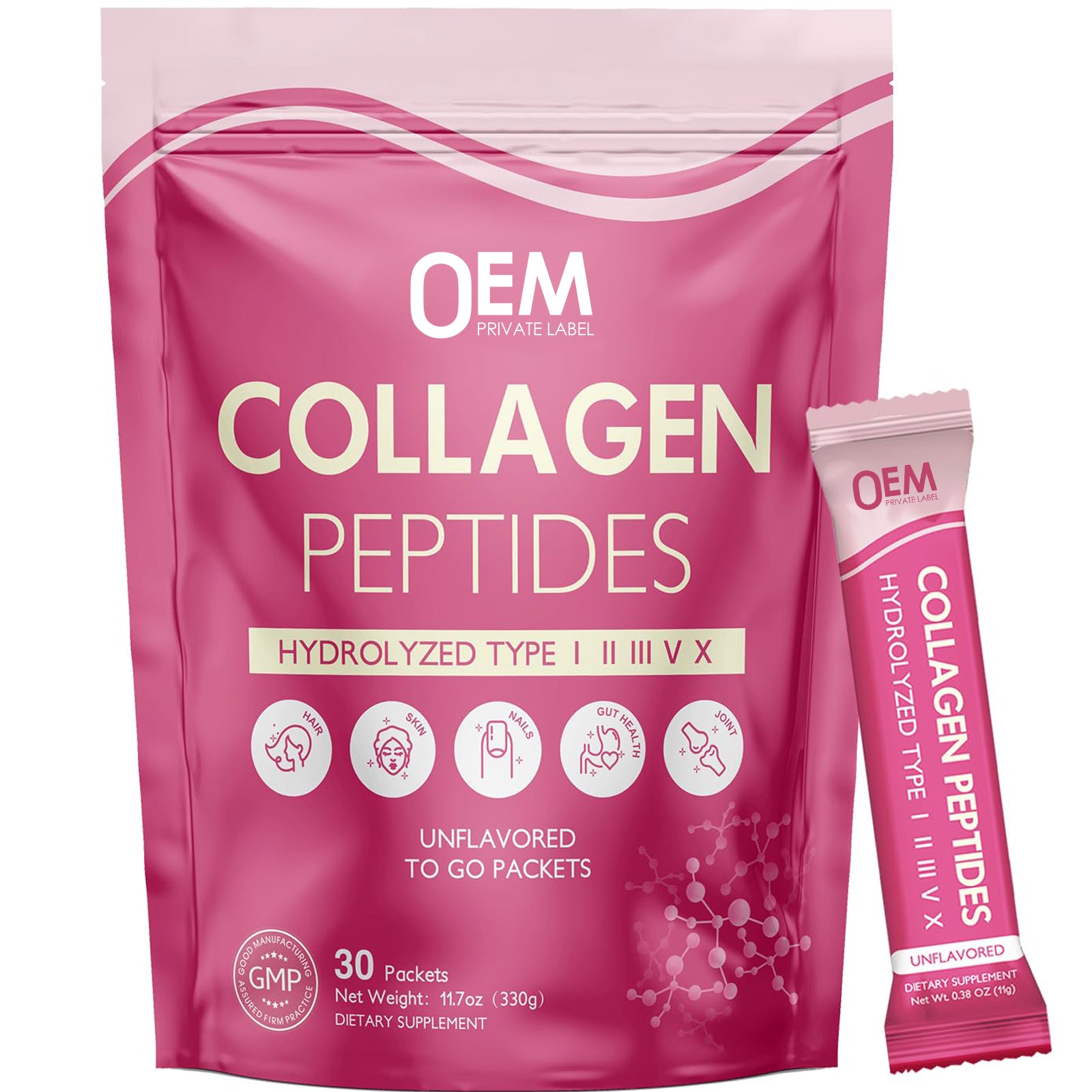 Collagen-Peptides-Powder-Packets - Multi Type I II III V X Collagen for Women (30ct Packets)