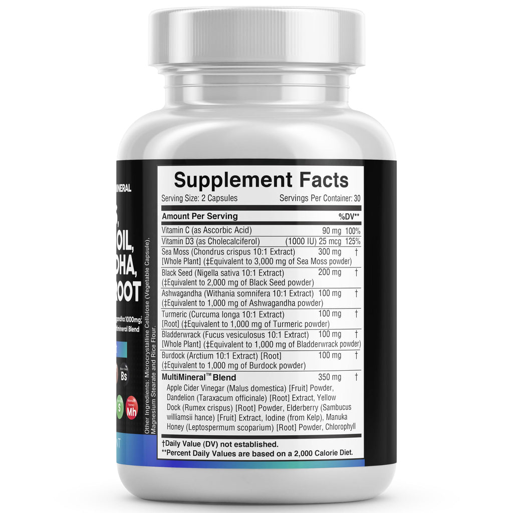 Sea Moss Black Seed Oil Ashwagandha Multivitamin (60ct)