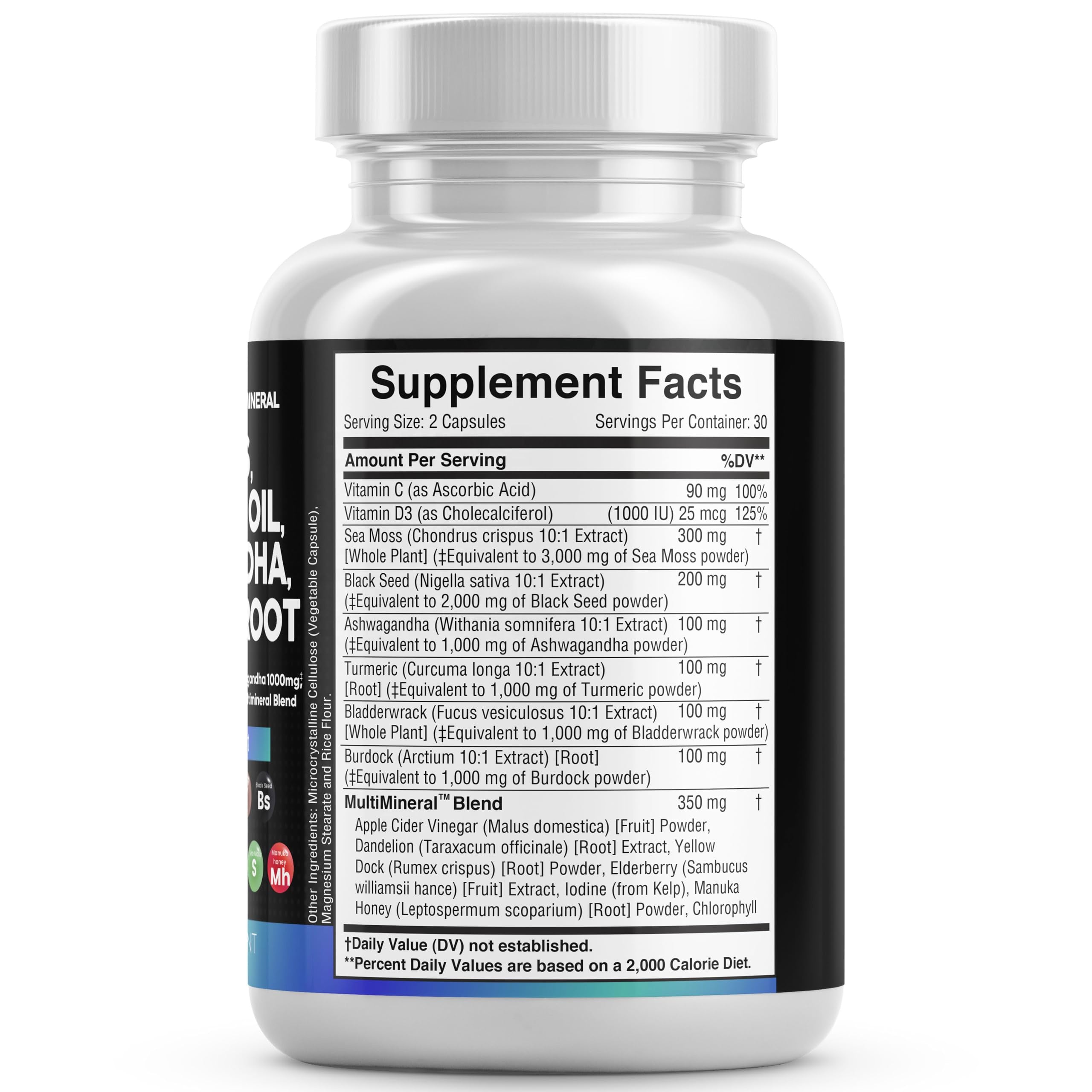 Sea Moss Black Seed Oil Ashwagandha Multivitamin (60ct)